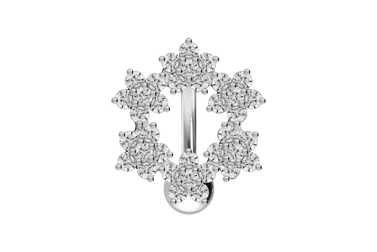 Titan Bananabell mit 925er Silber-Design BLUMENKRANZ